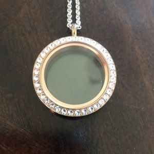 Large Rose Gold Origami Owl Locket and Base